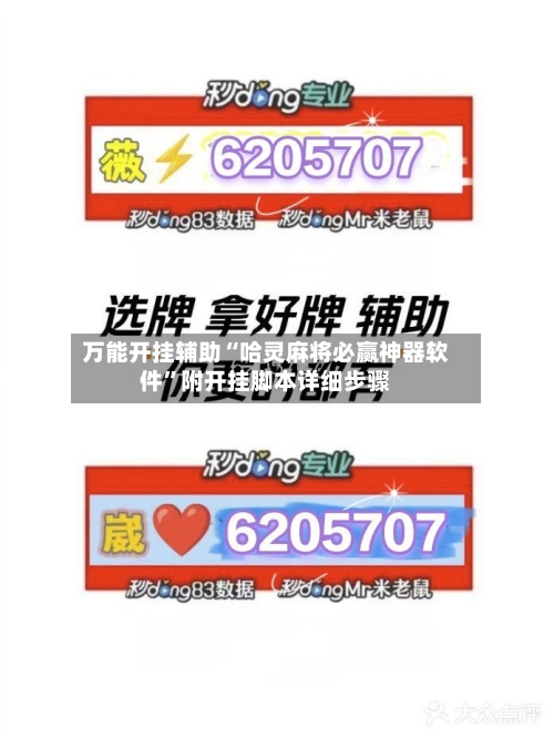 万能开挂辅助“哈灵麻将必赢神器软件”附开挂脚本详细步骤-第1张图片