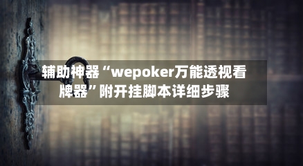 辅助神器“wepoker万能透视看牌器	”附开挂脚本详细步骤-第1张图片