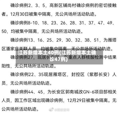 江苏新增本土40例(江苏新增本土确诊47例)-第1张图片