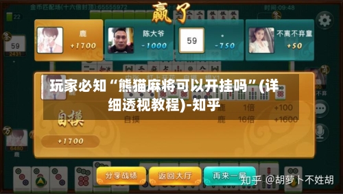 玩家必知“熊猫麻将可以开挂吗	”(详细透视教程)-知乎-第1张图片