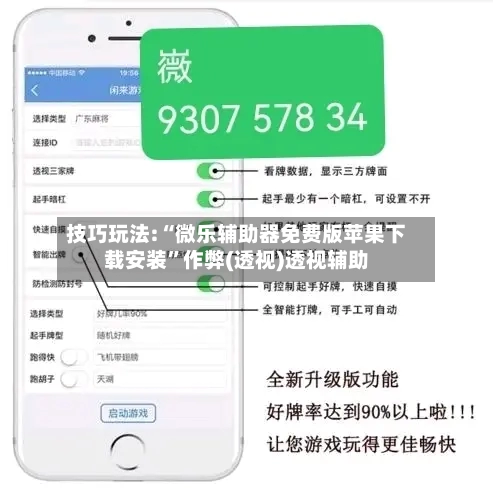 技巧玩法:“微乐辅助器免费版苹果下载安装”作弊(透视)透视辅助-第1张图片