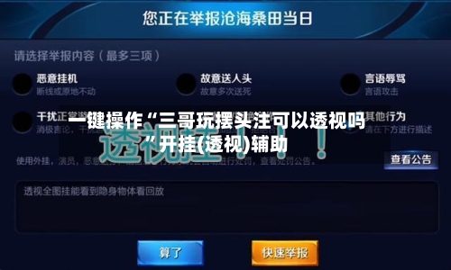 一键操作“三哥玩摆头注可以透视吗”开挂(透视)辅助-第1张图片