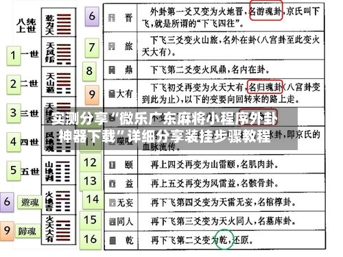 实测分享“微乐广东麻将小程序外卦神器下载	”详细分享装挂步骤教程-第1张图片