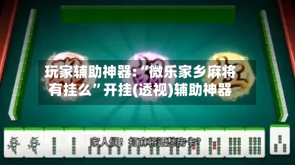 玩家辅助神器:“微乐家乡麻将有挂么”开挂(透视)辅助神器-第1张图片