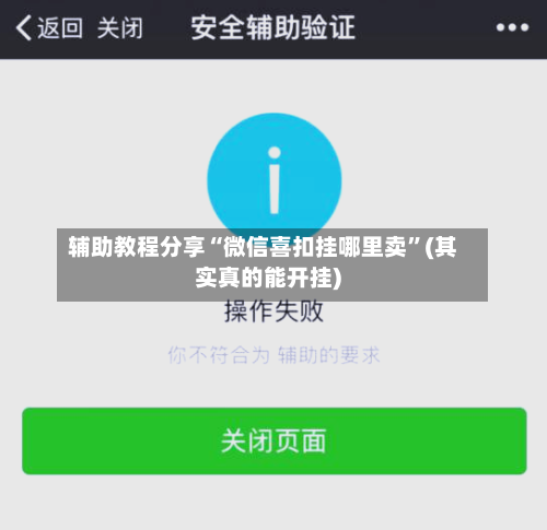辅助教程分享“微信喜扣挂哪里卖”(其实真的能开挂)-第1张图片