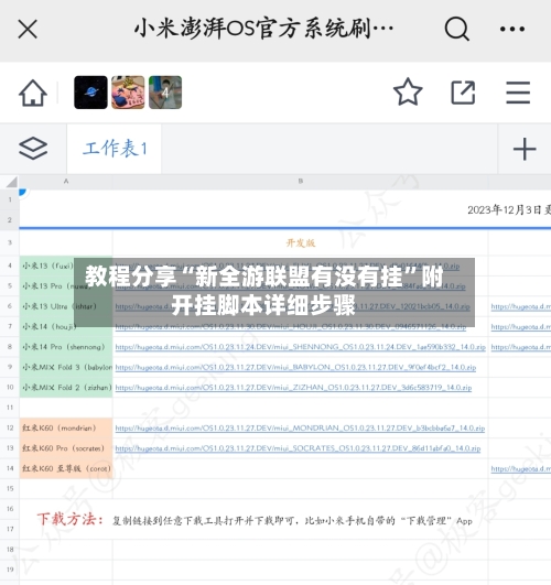 教程分享“新全游联盟有没有挂”附开挂脚本详细步骤-第1张图片
