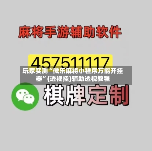 玩家实测“微乐麻将小程序万能开挂器	”(透视挂)辅助透视教程-第1张图片