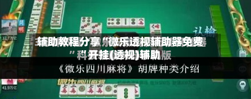 辅助教程分享“微乐透视辅助器免费”开挂(透视)辅助-第1张图片