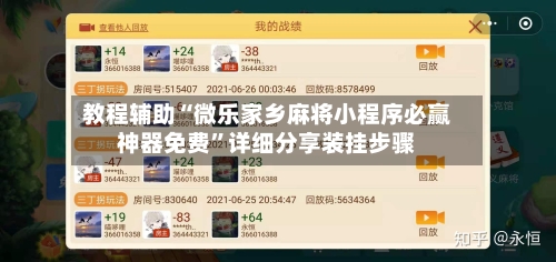 教程辅助“微乐家乡麻将小程序必赢神器免费	”详细分享装挂步骤-第1张图片