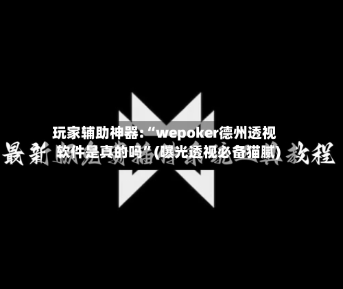 玩家辅助神器:“wepoker德州透视软件是真的吗	”(曝光透视必备猫腻)-第1张图片