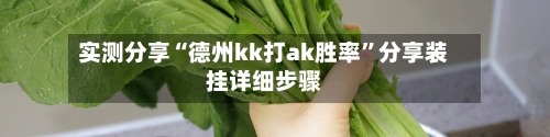 实测分享“德州kk打ak胜率	”分享装挂详细步骤-第1张图片