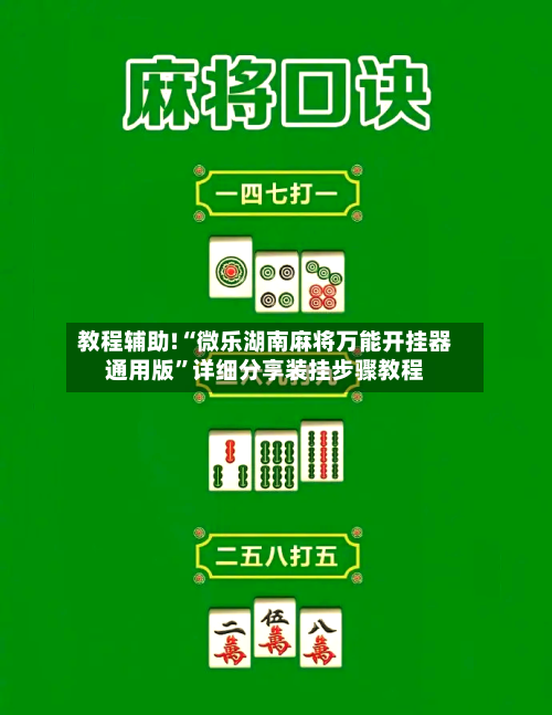 教程辅助!“微乐湖南麻将万能开挂器通用版	”详细分享装挂步骤教程-第1张图片