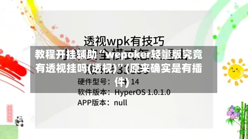 教程开挂辅助“wepoker轻量版究竟有透视挂吗(透视)”(原来确实是有插件)-第1张图片