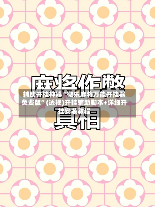 辅助开挂神器“微乐麻将万能开挂器免费版”(透视)开挂辅助脚本+详细开挂安装教程-第1张图片