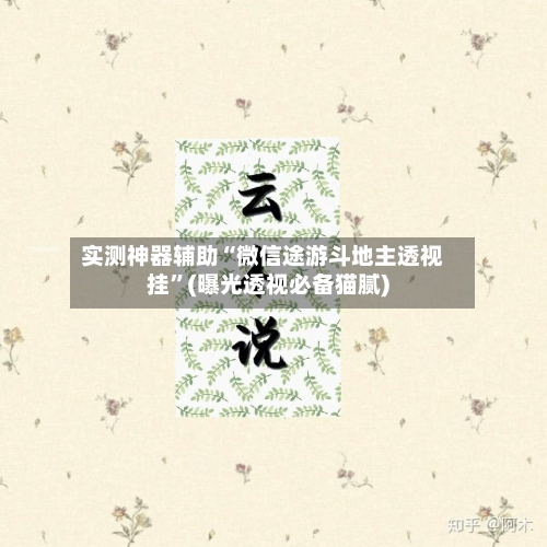 实测神器辅助“微信途游斗地主透视挂”(曝光透视必备猫腻)-第1张图片