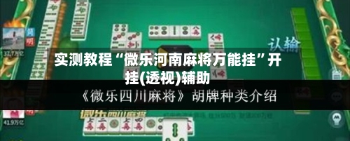 实测教程“微乐河南麻将万能挂”开挂(透视)辅助-第1张图片