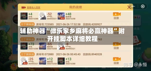 辅助神器“微乐家乡麻将必赢神器	”附开挂脚本详细教程-第1张图片