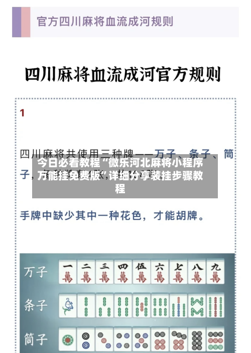 今日必看教程“微乐河北麻将小程序万能挂免费版	”详细分享装挂步骤教程-第1张图片