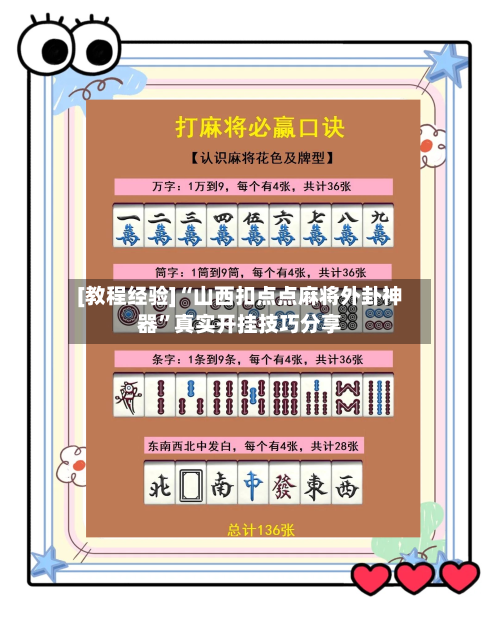 [教程经验]“山西扣点点麻将外卦神器”真实开挂技巧分享-第1张图片