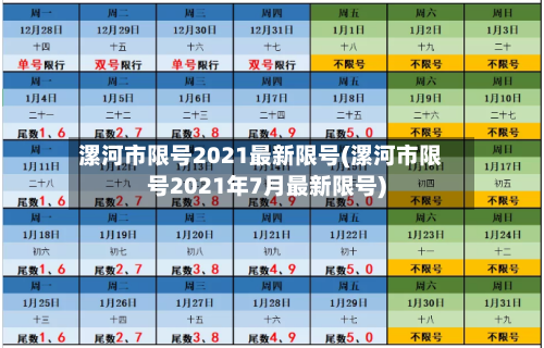 漯河市限号2021最新限号(漯河市限号2021年7月最新限号)-第1张图片