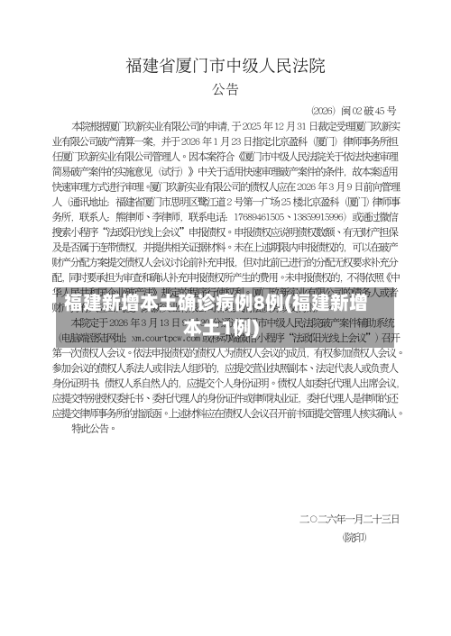 福建新增本土确诊病例8例(福建新增本土1例)-第1张图片